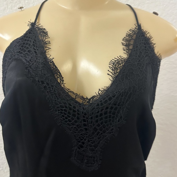 Zara ASYMMETRIC HEM JUMPSUIT LIMITED EDITION Satin. Black. Size Large NWT - Picture 2 of 9